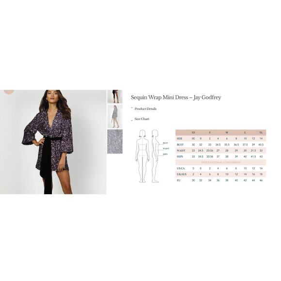 Jay Godfrey- NWT Polly Sequin Mini Wrap Dress – Sz:0 MSRP $375 RARE FIND! - Picture 6 of 6